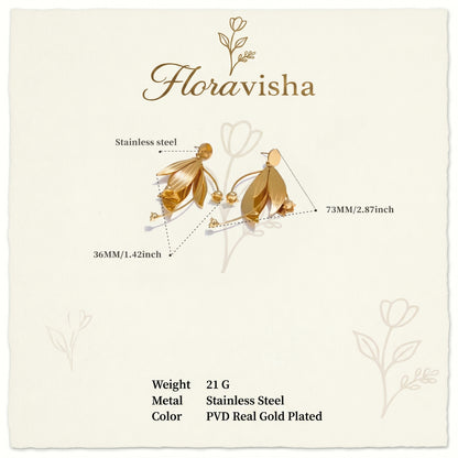 Floravisha earring packaging with product details on a white background