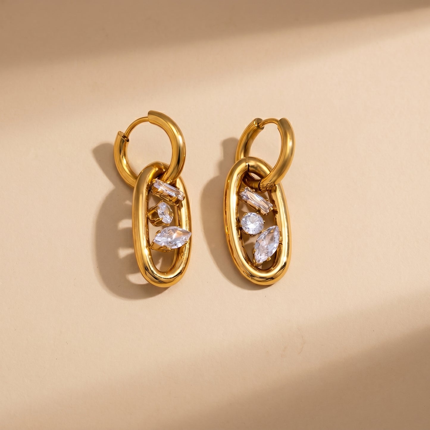 Sleek Celeste Link Earrings by Floravisha.