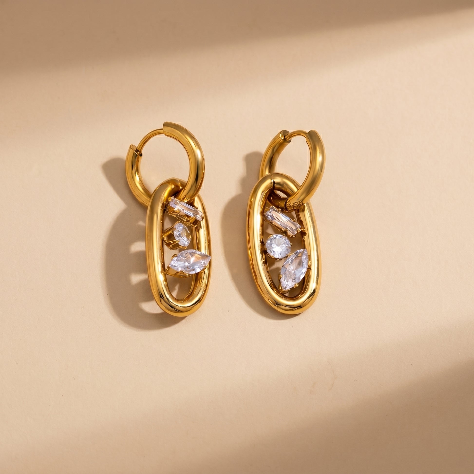Sleek Celeste Link Earrings by Floravisha.
