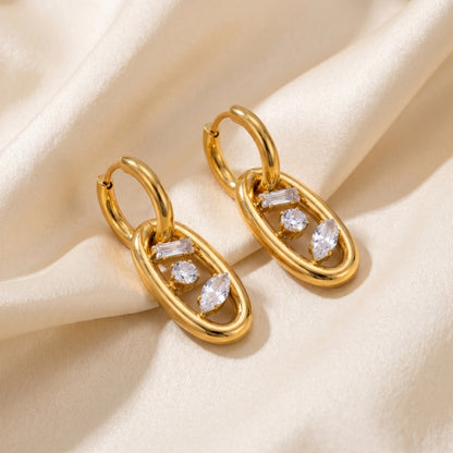 Sleek Celeste Link Earrings by Floravisha.