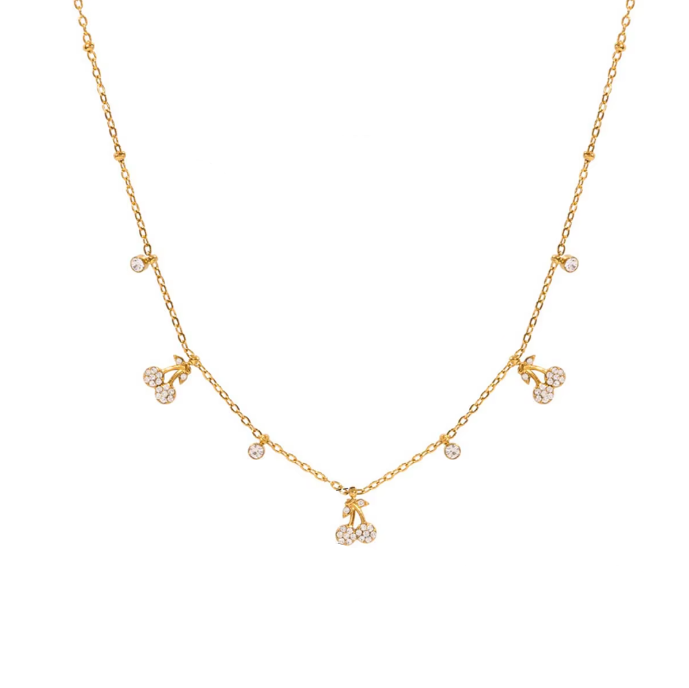 Gold necklace with extender chain.