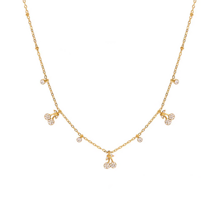 Gold necklace with extender chain.