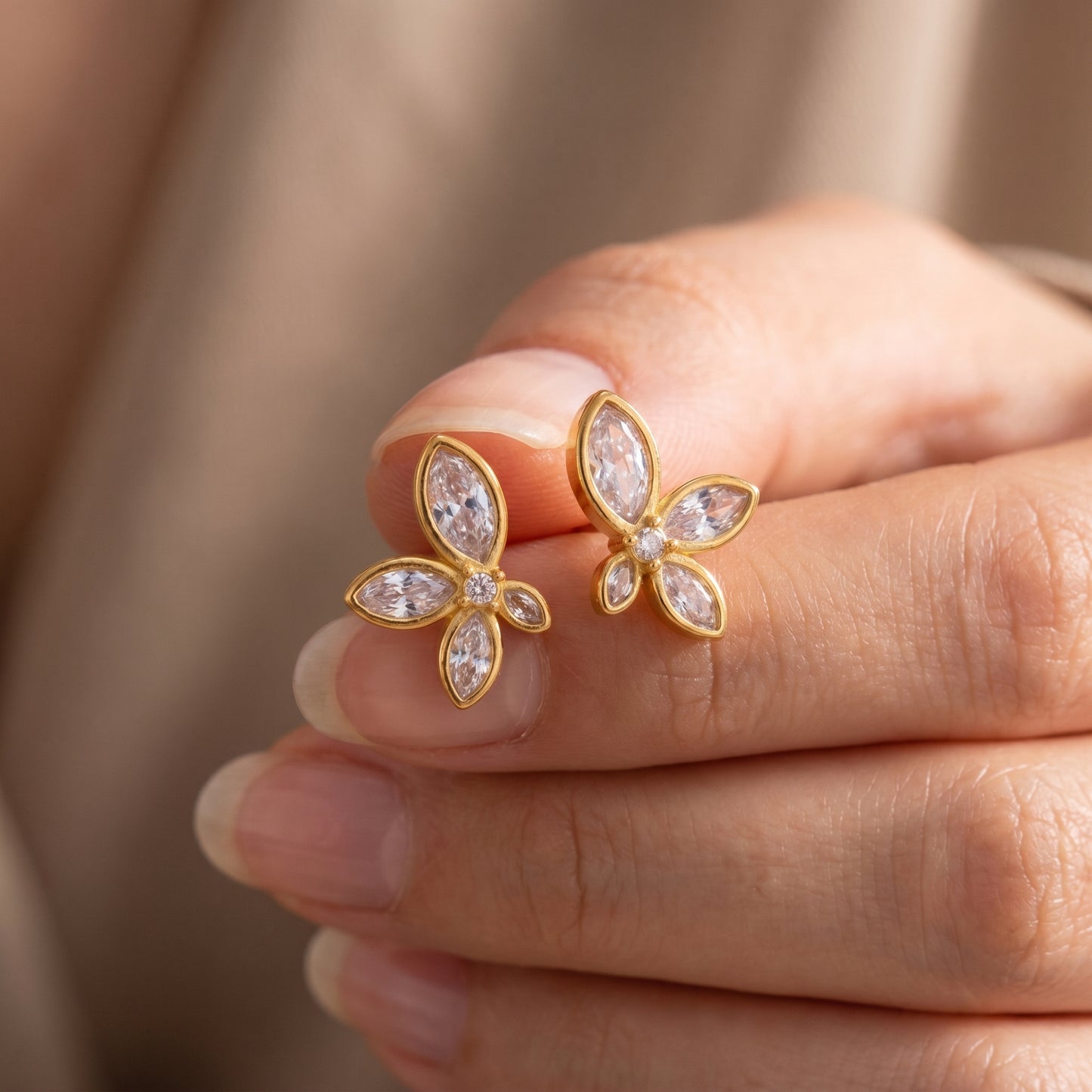 Papillon Marquise Crystal Studs