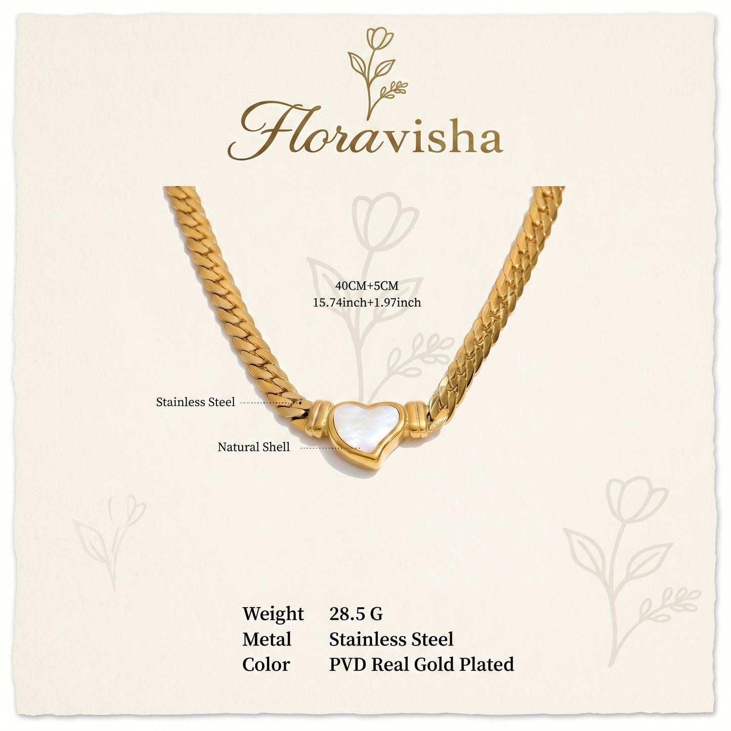 gold snake chain heart pendant necklace on neutral background minimalist luxury jewelry details